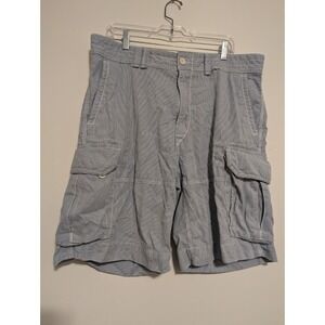 Polo Ralph Lauren Seersucker Cargo Shorts Blue White Stripe Men's Size 36 X 10